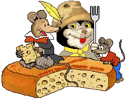 Cat prepares to feast on mice!