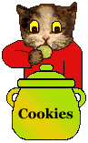 Animated kitty eats cookie