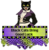  Cat Blinkie - Merlin the Cat - Black Cats Bring Good Luck