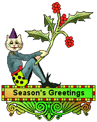  Christmas Cat Blinkie - Elf and Cat - Season's Greetings
