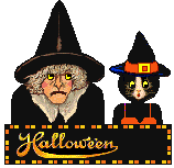 Halloween Cat Blinkie - Jasmine the cat and witch