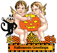 Halloween Cat Blinkie - angels pumpkin, cat
