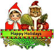 Christmas Cat Blinkie - Cat Santa and child