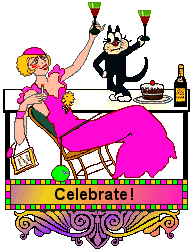 Cat Blinkie - flapper and cat - Celebrate