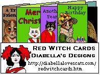 Diabella's Designs - Red Witch Cards banner Red Witch ecards banner
