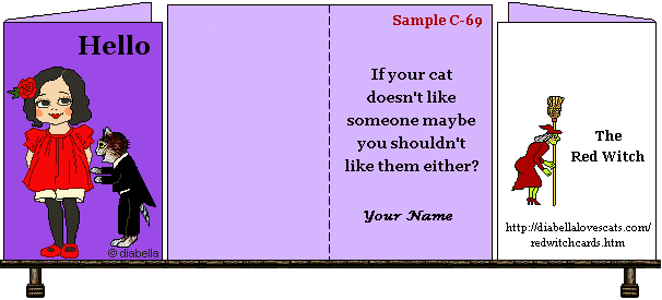 Hello cat e-card card
