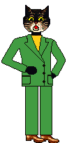 Dressed cat - green suit
