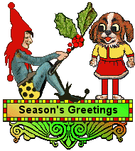 Christmas Dog Blinkie - Elf and dog
