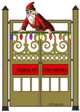 Gates of Christmas: Santa and Christmas lights