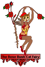Rose Bush Flower Cat Fairy