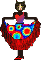 cat: print gauze gypsy skirt