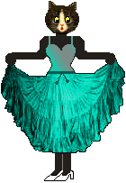 cat: turquoise gauze gypsy skirt
