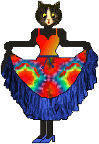 cat: print gauze gypsy skirt
