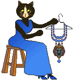 cat: blue necklace