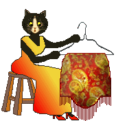 cat: orange print fringed shawl