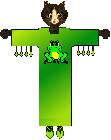 cat in sleepshirt: Frog