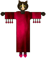 cat in cranberry sleepshirt