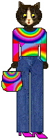 cat: rainbow tee-shirt