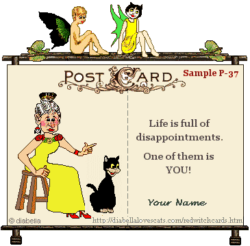 Funny Nasty Nellie cat e-postcard