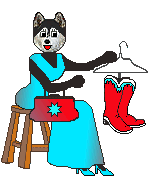dog in vintage clothes